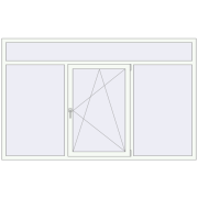 Вікна 2400x1500 мм REHAU SYNEGO MD Білий (RAL 9016) з двох сторін