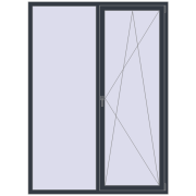 REHAU SYNEGO MD 1600x2200 мм ANTHRACITE_GREY_STRUKTURAL з двох сторін