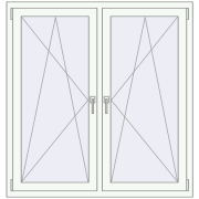 Вікна 1280x1340 мм REHAU Euro 70 Білий (RAL 9016) з двох сторін