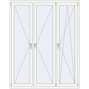 REHAU Euro 70 1620x2040 мм Білий (RAL 9016) з двох сторін
