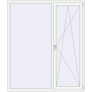 REHAU SYNEGO MD 1700x2000 мм Білий (RAL 9016) з двох сторін
