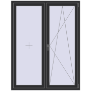 REHAU SYNEGO MD 1350x1750 мм ANTHRACITE_GREY_GLATT з двох сторін