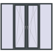 Вікна 2000x1800 мм Altest Pony 375 RAL 7016 Anthracite grey з двох сторін