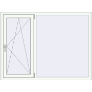 REHAU Euro 70 1600x1200 мм Білий (RAL 9016) з двох сторін