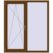 REHAU Euro 60 1300x1500 мм WALNUT з двох сторін