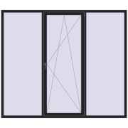REHAU Euro 70 2500x2150 мм BLACK_ULTI-MATT з двох сторін