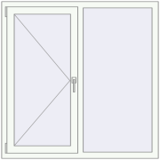REHAU Euro 60 1250x1250 мм Білий (RAL 9016) з двох сторін REHAU Euro 60 1250x1250 мм Білий (RAL 9016) з двох сторін