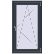 REHAU Euro 70 700x1250 мм ANTHRACITE_GREY_STRUKTURAL з двох сторін