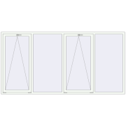 Вікна 3000x1500 мм REHAU Euro 60 Білий (RAL 9016) з двох сторін