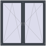 Вікна 1800x1800 мм REHAU Euro 70 ANTHRACITE_GREY_STRUKTURAL з двох сторін
