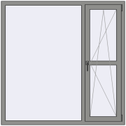 Altest Pony 375 1500x1500 мм RAL 9007 Grey aluminium з двох сторін