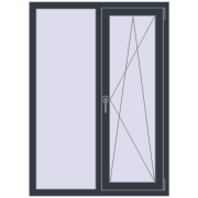 REHAU Euro 70 1010x1400 мм ANTHRACITE_GREY_STRUKTURAL з двох сторін