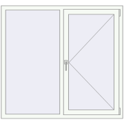 REHAU Euro 70 1400x1300 мм Білий (RAL 9016) з двох сторін
