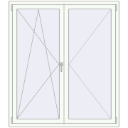 REHAU Euro 70 1400x1600 мм Білий (RAL 9016) з двох сторін