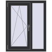 REHAU Euro 60 800x1010 мм ANTHRACITE_GREY_GLATT з двох сторін