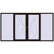 Вікна 3000x1600 мм REHAU Euro 70 BLACK_BROWN з двох сторін