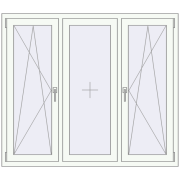 REHAU Euro 70 1500x1300 мм Білий (RAL 9016) з двох сторін