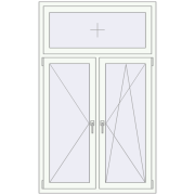 REHAU Euro 60 1110x1810 мм Білий (RAL 9016) з двох сторін REHAU Euro 60 1110x1810 мм Білий (RAL 9016) з двох сторін