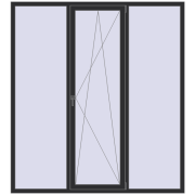 Вікна 2000x2200 мм REHAU SYNEGO MD ANTHRACITE_GREY_GLATT з двох сторін