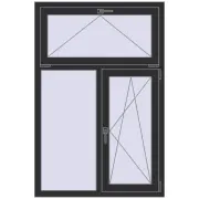 REHAU Euro 60 1000x1500 мм ANTHRACITE_GREY_GLATT з двох сторін