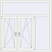 REHAU Euro 60 1500x1500 мм Білий (RAL 9016) з двох сторін