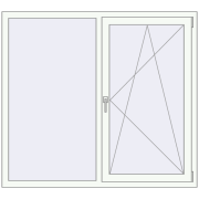 REHAU Euro 70 1490x1340 мм Білий (RAL 9016) з двох сторін
