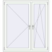 REHAU Euro 70 1300x1450 мм Білий (RAL 9016) з двох сторін REHAU Euro 70 1300x1450 мм Білий (RAL 9016) з двох сторін