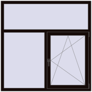 REHAU Euro 60 1500x1500 мм BLACK_BROWN з двох сторін