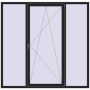 REHAU Euro 70 2050x2000 мм BLACK_ULTI-MATT з двох сторін