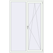 REHAU Euro 60 1300x2000 мм Білий (RAL 9016) з двох сторін