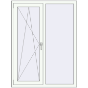REHAU Euro 70 1090x1440 мм Білий (RAL 9016) з двох сторін