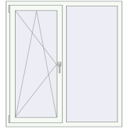 REHAU Euro 70 1330x1365 мм Білий (RAL 9016) з двох сторін