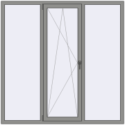 Altest Pony 375 1800x1800 мм RAL 9007 Grey aluminium з двох сторін