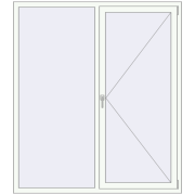 REHAU Euro 70 1600x1820 мм Білий (RAL 9016) з двох сторін REHAU Euro 70 1600x1820 мм Білий (RAL 9016) з двох сторін