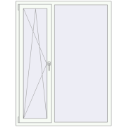 REHAU Euro 70 1300x1700 мм Білий (RAL 9016) з двох сторін