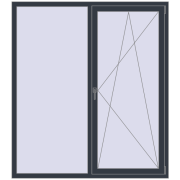 Вікна 1600x1800 мм REHAU Euro 70 ANTHRACITE_GREY_STRUKTURAL з двох сторін