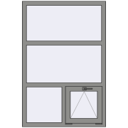 Вікна 1000x1500 мм Altest Pony 375 RAL 9007 Grey aluminium з двох сторін