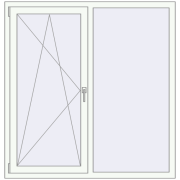 REHAU Brillant-Design 1350x1450 мм Білий (RAL 9016) з двох сторін