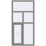 Вікна 1000x2000 мм Altest Pony 375 RAL 9007 Grey aluminium з двох сторін