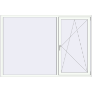 REHAU Euro 70 2040x1400 мм Білий (RAL 9016) з двох сторін REHAU Euro 70 2040x1400 мм Білий (RAL 9016) з двох сторін