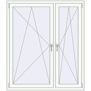 REHAU Euro 70 1300x1500 мм Білий (RAL 9016) з двох сторін