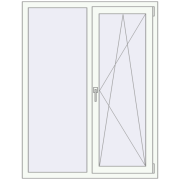 REHAU Euro 60 1100x1450 мм Білий (RAL 9016) з двох сторін