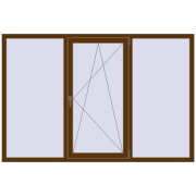 Вікна 2100x1400 мм REHAU Euro 70 WALNUT з двох сторін