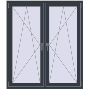 Вікна 1300x1500 мм REHAU Brillant-Design ANTHRACITE_GREY_STRUKTURAL з двох сторін
