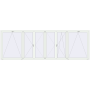 REHAU Euro 70 4500x1500 мм Білий (RAL 9016) з двох сторін
