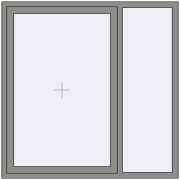Вікна 1500x1500 мм Altest Pony 375 RAL 9007 Grey aluminium з двох сторін