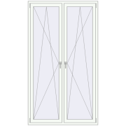 Вікна 1300x2300 мм REHAU Euro 60 Білий (RAL 9016) з двох сторін