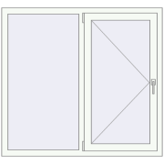 Вікна 1300x1200 мм REHAU Euro 70 Білий (RAL 9016) з двох сторін