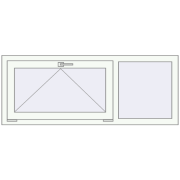 REHAU Euro 70 1400x550 мм Білий (RAL 9016) з двох сторін