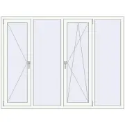 REHAU Euro 70 2000x1500 мм Білий (RAL 9016) з двох сторін